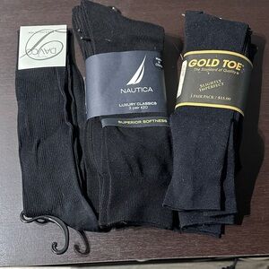 Nautica Men's Dress Socks - Classic Black 3-Pack